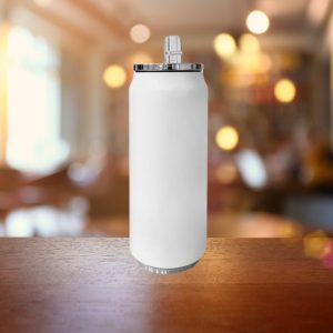 Lata de Acero Inoxidable con popote 500ml