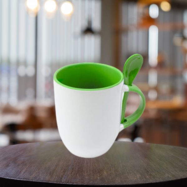 Taza con cuchara y asa de color 11oz - Image 8