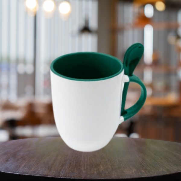Taza con cuchara y asa de color 11oz - Image 10