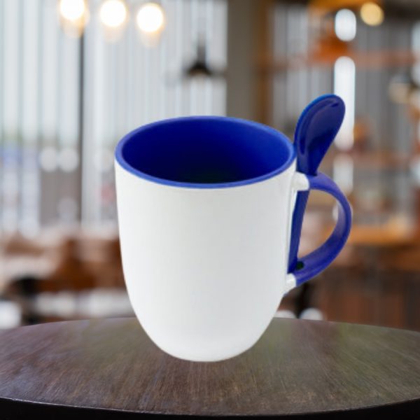 Taza con cuchara y asa de color 11oz - Image 4