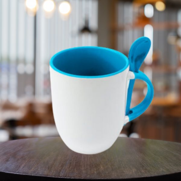 Taza con cuchara y asa de color 11oz - Image 7