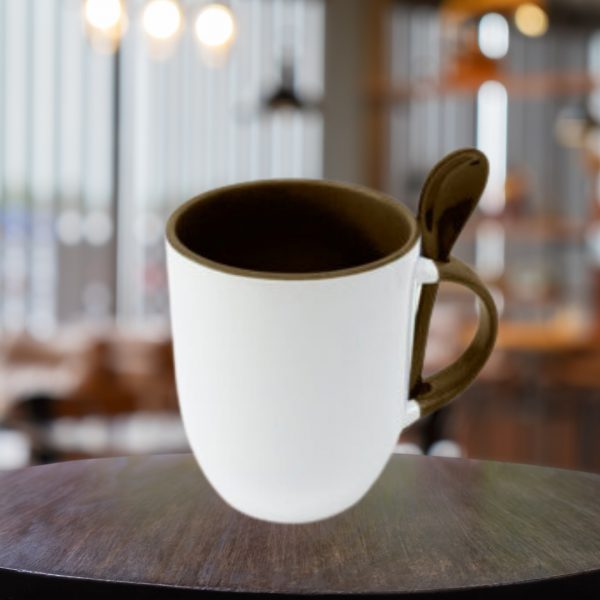 Taza con cuchara y asa de color 11oz - Image 6